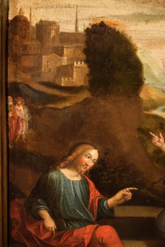 Le Christ et la Samaritaine au puits - Maître émilien du XVIIe siècle - Tableaux et dessins Style Louis XIV